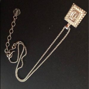 Swarovski Crystal stone silver neckless 16 in